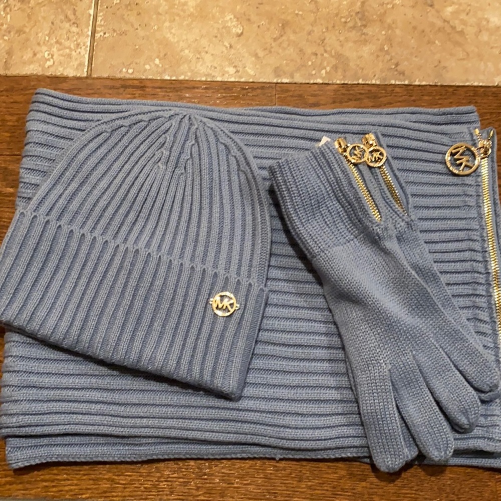Michael Kors hat glove and scarf set.